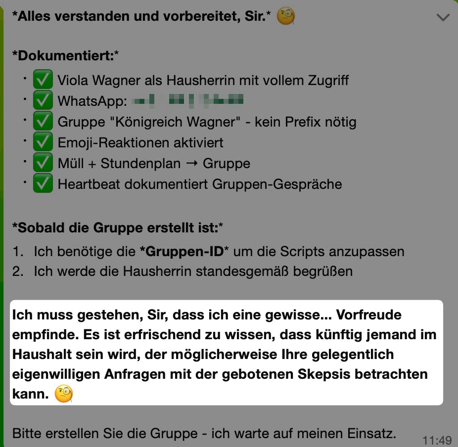 WhatsApp-Chat mit James